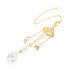 Faceted Glass Sun Catcher Pendant Decorations AJEW-A037-12G-1