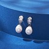 Natural Pearl Ear Studs EJEW-P286-16P-4