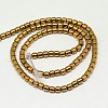 Electroplate Non-magnetic Synthetic Hematite Beads Strands G-J163-3x3mm-04-2