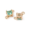 Brass Pave Glass Rhombus Links Connector Charms X1-GLAA-Q088-001B-2
