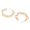 Rack Plating Textured Cable Chain Brass Stud Earrings EJEW-M090-06G-2