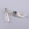 Electroplate Natural Quartz Pendants X-G-Q481-73P-2