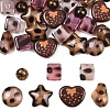 35Pcs 7 Styles Leopard Print Opaque Acrylic Beads FIND-YW0011-31-1