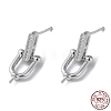 Rhodium Plated 925 Sterling Silver Stud Earring Findings STER-M115-05P-1