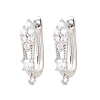 Brass Micro Pave Cubic Zirconia Hoop Earring Findings CU-CBAB5B4-01P-1
