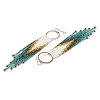 Bohemia Woven Glass Seed Bead Dangle Earrings EJEW-A046-03A-2