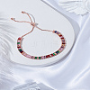 1Pc Brass Rhinestone Beads Slider Bracelets for Women BJEW-LP0002-29RG-3
