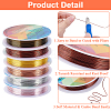 6 Rolls 6 Colors Round Copper Jewelry Wire CWIR-BBC0001-14-6