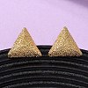Brass Textured Stud Earrings EJEW-A143-02D-G-1