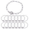 15Pcs 304 Stainless Steel Paperclip Chain Bracelets Set BJEW-SC0001-23-1