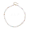 Summer Beach Natural White Shell and Glass Seed Beaded Necklaces NJEW-JN05855-02-4