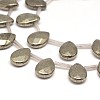 Teardrop Natural Pyrite Beads Strands G-I125-67A-4