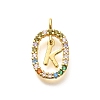 Brass Micro Pave Cubic Zirconia Pendants ZIRC-P123-01G-K02-1