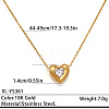 304 Stainless Steel Pave Clear Cubic Zirconia Geometric Pendant Necklaces for Women WGD0538-04-1