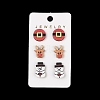 Christmas Theme Stud Earrings Set EJEW-U016-05P-03-1