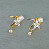 Elegant Brass Pave Clear Cubic Zirconia Stud Earrings WX5814-3