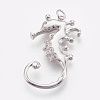 Brass Micro Pave Cubic Zirconia Pendants ZIRC-O026-35P-NR-1