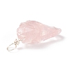 Rough Raw Natural Rose Quartz Pendants PALLOY-JF01785-01-5