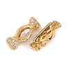 Brass Micro Pave Celar Cubic Zirconia Spacer Bars KK-F910-23G-05-2