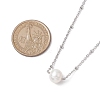 Round Natural Cultured Freshwater Pearl Pendant Necklaces NJEW-JN04965-3