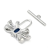 Brass Micro Pave Clear Cubic Zirconia Toggle Clasps KK-K391-20P-3