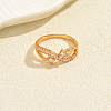 Brass Micro Pave Cubic Zirconia Finger Rings for Women KA7378-1-1