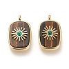 Natural Tiger Eye & Synthetic Malachite Pendants KK-P184-01A-10G-1