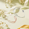 2Pcs 2 Colors Alloy Cuff Bangles for Women BJEW-HY0002-06-4