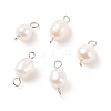 Natural Cultured Freshwater Pearl Beads Connector Charms PALLOY-JF01551-01-1