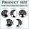 Wood Moon Phase Pendant Decoration HJEW-WH20013-005-2