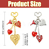 Glass & 304 Stainless Steel & Alloy Enamel Pendant Decorations HJEW-YW00450-01-3