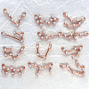 Alloy Rhoinestone Links ALRI-WH0002-32RG-RS-1