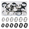 Yilisi 12Pcs 12 Style Stainless Steel Grooved Finger Ring Settings STAS-YS0001-24-2