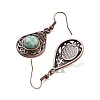 Natural Amazonite Teardrop Dangle Earrings EJEW-B055-02R-22-2