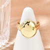 Oval Brass Open Cuff Rings for Women RJEW-G343-16G-2