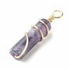 Natural Lepidolite Pendants PALLOY-JF01453-09-4