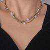 Shimmering Natural Freshwater Pearl & Synthetic Non-magnetic Hematite Beaded Necklaces MF6958-1