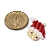 Glass Seed Beaded Santa Claus Pendants PALLOY-MZ00812-2