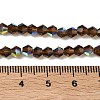 Electroplate Transparent Glass Beads Strands EGLA-K015-18V-4