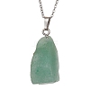 Natural Green Aventurine Nugget Pendant Necklaces NJEW-JN04507-03-4