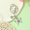 Alloy Rhineston and ABS Plastic Pearl Keychain KEYC-YW00028-03-1