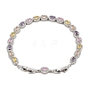 Platinum Tone Brass Micro Pave Cubic Zirconia Tennis Bracelets BJEW-B160-02P-03-5