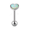 304 Stainless Steel with Synthetic Opal Tongue Rings WGE7D3A-06-1