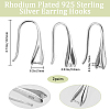 Anti-Tarnish Beebeecraft 2 Pairs Rhodium Plated 925 Sterling Silver Earring Hooks STER-BBC0006-70-2