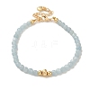 4mm Round Natural Aquamarine Beaded Bracelets BJEW-P318-03G-02-1