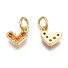 Brass Micro Pave Cubic Zirconia Charms KK-N227-33G-02-NF-2