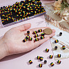200Pcs Ghana Jamaica Reggae Stripe Resin Beads RESI-ME0001-10-3