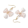 Bowknot Shell Pearl Dangle Earrings EJEW-TA00494-4