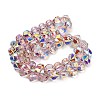 Electroplate Transparent Glass Beads Strands X-EGLA-B012-AB08-2