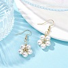 Natural Pearl Flower Dangle Earrings EJEW-JE05329-3